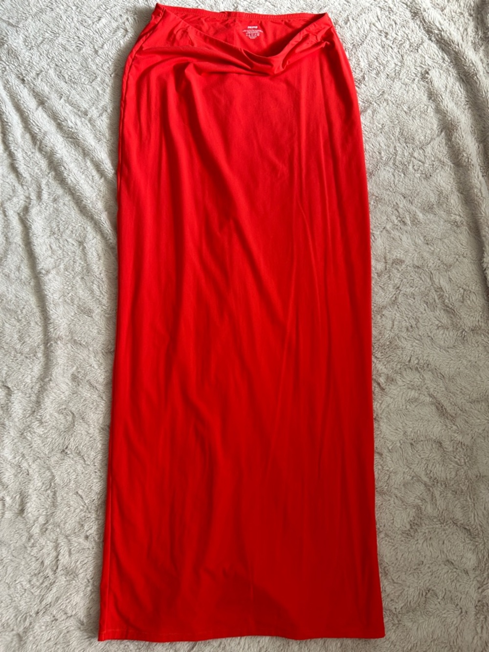 SKIMS Red Maxi Skirt - Streamlined Stretch Silhouette